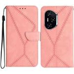 For Honor 400 Pro Global 160.8mm Stitching Embossed Leather Phone Case(Pink)