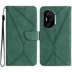 For Honor 400 Pro Global 160.8mm Stitching Embossed Leather Phone Case(Green)