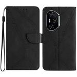 For Honor 400 Pro Global 160.8mm Stitching Embossed Leather Phone Case(Black)