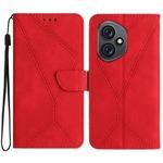 For Honor 400 Global 156.5mm Stitching Embossed Leather Phone Case(Red)