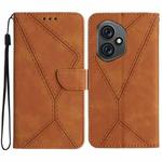 For Honor 400 Global 156.5mm Stitching Embossed Leather Phone Case(Brown)