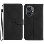 For Honor 400 Global 156.5mm Stitching Embossed Leather Phone Case(Black)