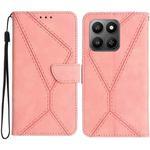 For Honor 400 Smart 5G Stitching Embossed Leather Phone Case(Pink)