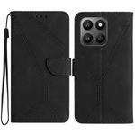 For Honor 400 Smart 5G Stitching Embossed Leather Phone Case(Black)