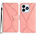 For Honor X5c Plus Stitching Embossed Leather Phone Case(Pink)