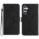 For Samsung Galaxy S23 FE 5G Stitching Embossed Leather Phone Case(Black)