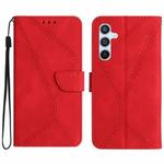 For Samsung Galaxy M34 5G Stitching Embossed Leather Phone Case(Red)