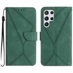 For Samsung Galaxy S24 Ultra 5G Stitching Embossed Leather Phone Case(Green)
