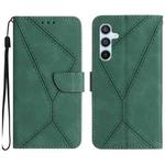 For Samsung Galaxy S24+ 5G Stitching Embossed Leather Phone Case(Green)