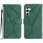 For Samsung Galaxy M55 Stitching Embossed Leather Phone Case(Green)