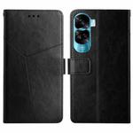 For Honor 90 Lite Y-shaped Pattern Flip Leather Phone Case(Black)