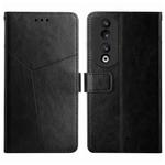 For Honor 90 Y-shaped Pattern Flip Leather Phone Case(Black)