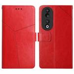 For Honor 90 Y-shaped Pattern Flip Leather Phone Case(Red)