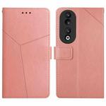 For Honor 90 Y-shaped Pattern Flip Leather Phone Case(Pink)