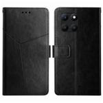 For Honor X6A Y-shaped Pattern Flip Leather Phone Case(Black)