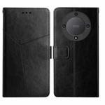 For Honor X9b Y-shaped Pattern Flip Leather Phone Case(Black)