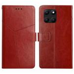 For Honor X8b Y-shaped Pattern Flip Leather Phone Case(Brown)