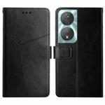 For Honor 90 Smart Y-shaped Pattern Flip Leather Phone Case(Black)