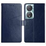 For Honor 90 Smart Y-shaped Pattern Flip Leather Phone Case(Blue)