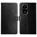 For Honor 200 Pro 5G Global Y-shaped Pattern Flip Leather Phone Case(Black)