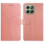 For Honor X6b Y-shaped Pattern Flip Leather Phone Case(Pink)