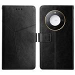 For Honor X9c Smart Y-shaped Pattern Flip Leather Phone Case(Black)
