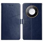 For Honor X9c Smart Y-shaped Pattern Flip Leather Phone Case(Blue)