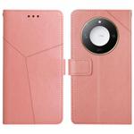 For Honor X9c Smart Y-shaped Pattern Flip Leather Phone Case(Pink)