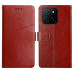 For Honor X8c 4G Y-shaped Pattern Flip Leather Phone Case(Brown)