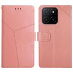 For Honor X8c 4G Y-shaped Pattern Flip Leather Phone Case(Pink)