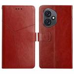 For Honor 400 Global 156.5mm Y-shaped Pattern Flip Leather Phone Case(Brown)