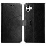 For Samsung Galaxy A05 Y-shaped Pattern Flip Leather Phone Case(Black)