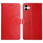 For Samsung Galaxy A05 Y-shaped Pattern Flip Leather Phone Case(Red)