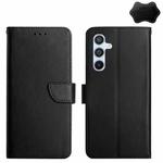 For Samsung Galaxy S24+ 5G HT02 Genuine Leather Fingerprint-proof Flip Phone Case(Black)