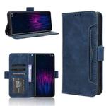 For HTC U24 Pro Skin Feel Calf Texture Card Slots Leather Phone Case(Blue)