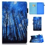 For Samsung Galaxy Tab S6 Lite P610 Colored Drawing Stitching Horizontal Flip Leather Case with Holder & Card Slots(Forest)