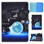 For Huawei MediaPad T5 10.0 inch Colored Drawing Stitching Horizontal Flip Leather Case with Holder & Card Slots(Lamp Bulb)