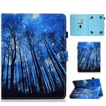 For 7.0 inch Tablet PC Colored Drawing Stitching Horizontal Flip Leather Case with Holder & Card Slots(Forest)