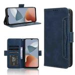 For ZTE Blade A34 Skin Feel Calf Texture Card Slots Leather Phone Case(Blue)