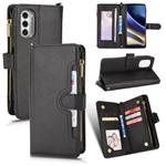 For Motorola Moto G52J 5G Litchi Texture Zipper Leather Phone Case(Black)