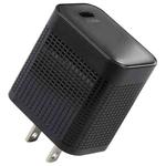 LZ-106PD 25W USB-C / Type-C Ports Plaid Pattern Travel Charger, US Plug(Black)