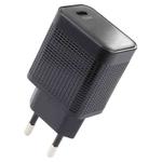 LZ-106PD 25W USB-C / Type-C Ports Plaid Pattern Travel Charger, EU Plug(Black)