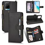 For vivo Y21 2021 / Y21s / Y33 Litchi Texture Zipper Leather Phone Case(Black)