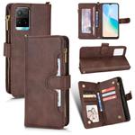 For vivo Y21 2021 / Y21s / Y33 Litchi Texture Zipper Leather Phone Case(Brown)