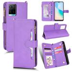 For vivo Y21 2021 / Y21s / Y33 Litchi Texture Zipper Leather Phone Case(Purple)