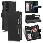 For Sony Xperia 1Ⅴ Litchi Texture Zipper Leather Phone Case(Black)
