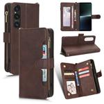 For Sony Xperia 1Ⅴ Litchi Texture Zipper Leather Phone Case(Brown)