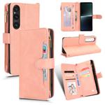 For Sony Xperia 1Ⅴ Litchi Texture Zipper Leather Phone Case(Pink)