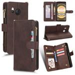 For Sharp Aquos R8 Litchi Texture Zipper Leather Phone Case(Brown)