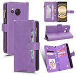 For Sharp Aquos R8 Litchi Texture Zipper Leather Phone Case(Purple)